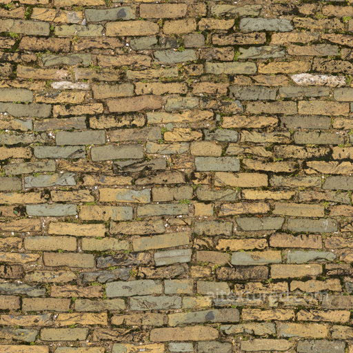 Mosscovered Weatherbeaten Floor seamless Brick PBR texture