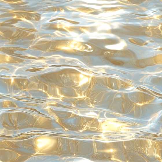 Clear Shallow Water Seamless Texture with Gentle Ripples and Golden Light Reflections Water texture preview