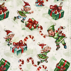 seamless Seamless 3D PBR Christmas Watercolor Texture Featuring Playful Elves and Festive Gifts texture 8k free download PBR