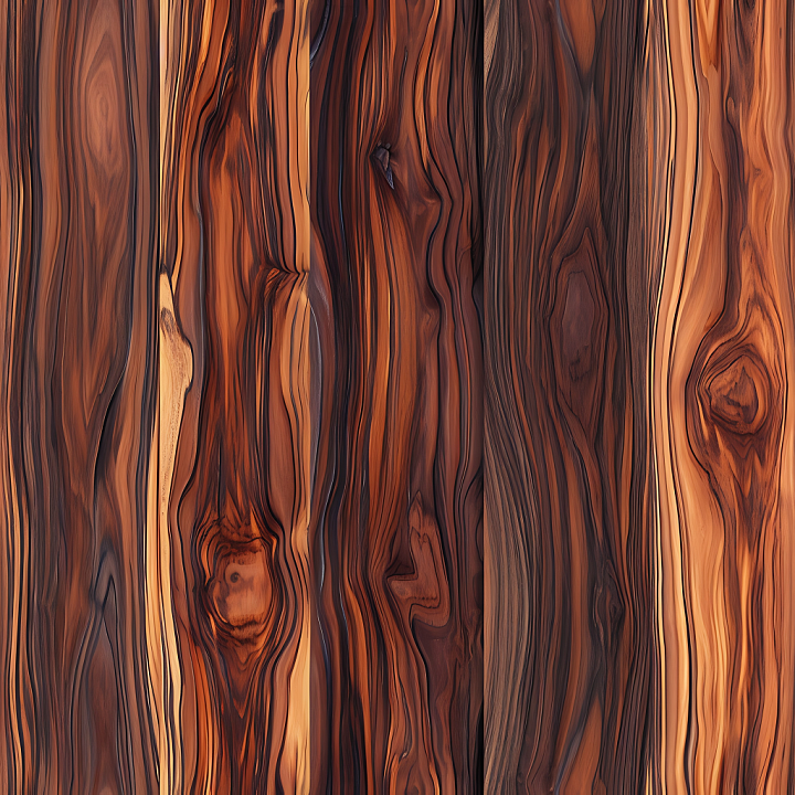 Dark Knotted Wood Planks with Rich Grain seamless PBR texture preview