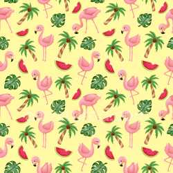 Pattern Bundle - Seamless 3D Pattern PBR Texture with Playful Flamingo, Palm Tree & Watermelon Motifs texture preview