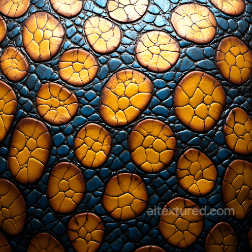 Cracked Reptilian Skin Seamless Texture with Vibrant Orange Scales seamless Skin PBR texture
