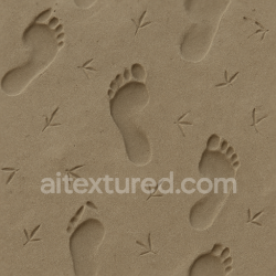 seamless Seamless 8k PBR 3d Texture of Single Bird Footprints on Wet Sand texture 8k free download PBR