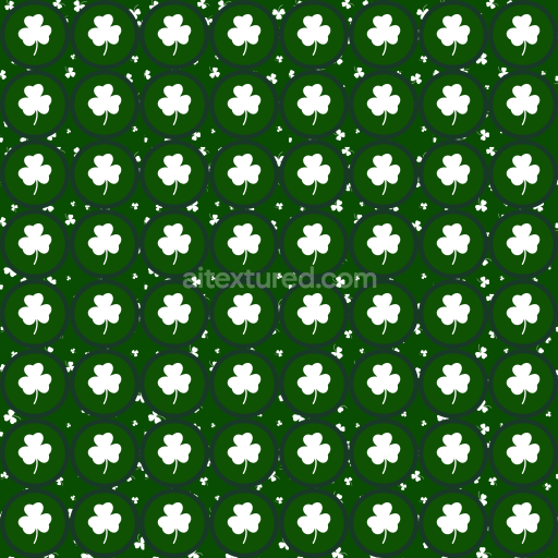 Seamless 3D PBR St Patrick Shamrock Pattern Digital Paper Texture
