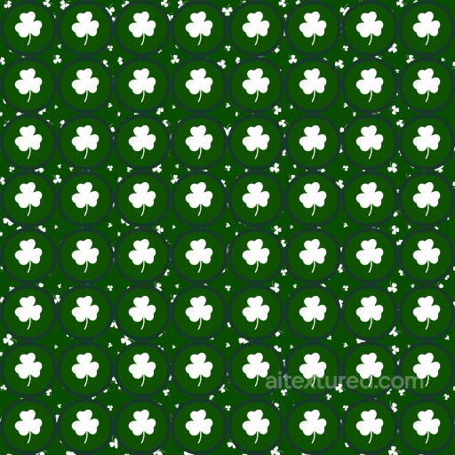 Fabric Texture with White Shamrocks on Green seamless St patrick digital paper bundle PBR texture
