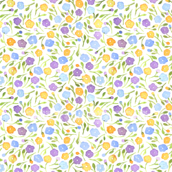 seamless Seamless 3D PBR Wild Flower Watercolor Floral Fabric Texture with Soft Pastel Colors texture 8k free download PBR