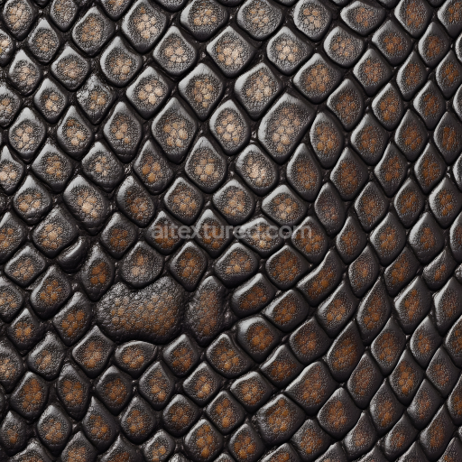 Seamless 3D Scaly Reptile Skin PBR Texture with Detailed Micro Surface