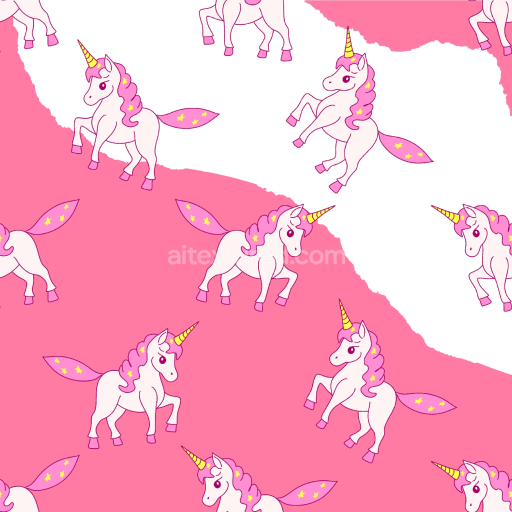 Preview — Seamless 3D PBR Texture Featuring Playful Pink Unicorns on Pink-White Background