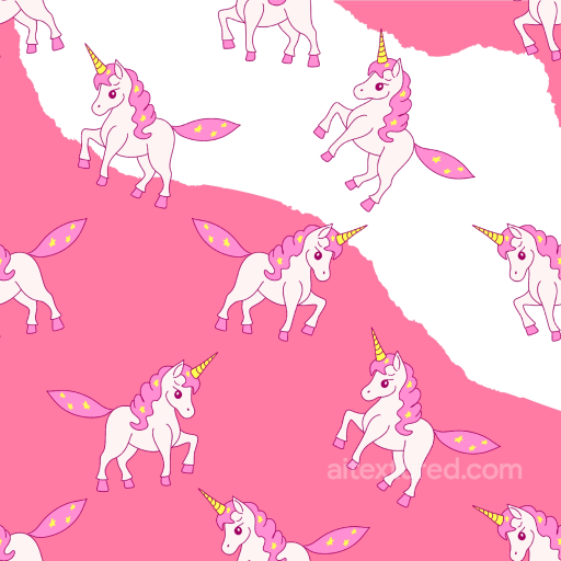 Featuring Playful Pink Unicorns on Pink-White Background seamless Baby girl  PBR texture