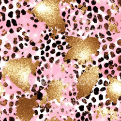 seamless Seamless 4K PBR Pink Leopard Print Fabric Texture with Gold Accents texture 8k free download PBR
