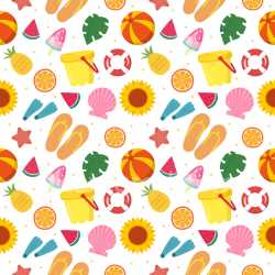 Pattern Bundle - Seamless 3D Pattern PBR Texture Featuring Bright Summer Icons and Playful Motif texture preview