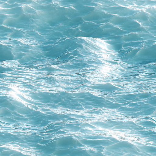 Seamless 3D Water PBR Texture Featuring Realistic Soft Ocean Waves and Natural Light Reflections