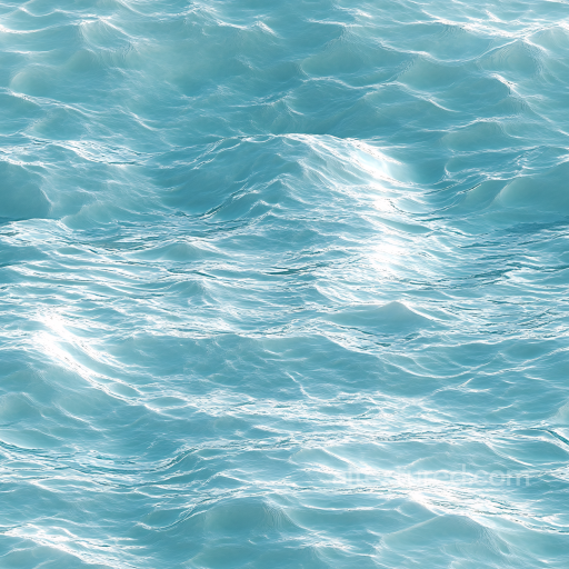 Water PBR Texture Featuring Realistic Soft Ocean Waves and Natural Light Reflections seamless Water PBR texture