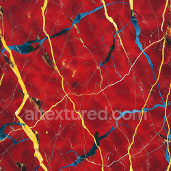 seamless Seamless 3D PBR Glossy Red Marble Texture with Blue and Yellow Vein Swirls texture 8k free download PBR