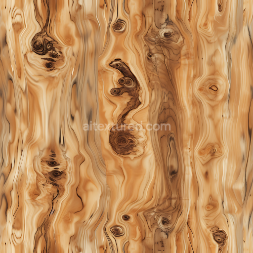 Seamless 3D Knotty Pine Wood Planks PBR Texture with Prominent Grain and Knots