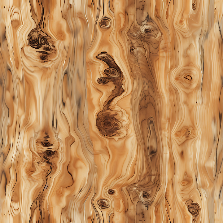 Knotty Pine Wood Planks with Prominent Grain and Knots seamless PBR texture preview
