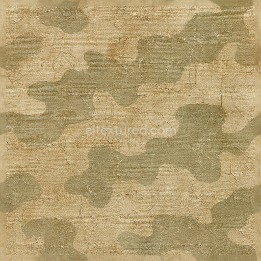 Seamless 3D Texture PBR 8K Canvas Fiber Khaki Tan Worn Paint Camouflage
