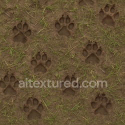 seamless Seamless 3d texture pbr 8k grass crushed by animal tracks on damp earth texture 8k free download PBR