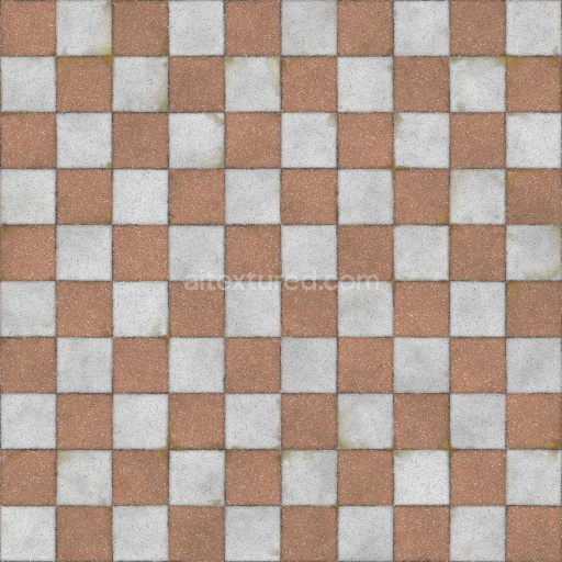 Orange and White Checker Tile Texture | Free PBR