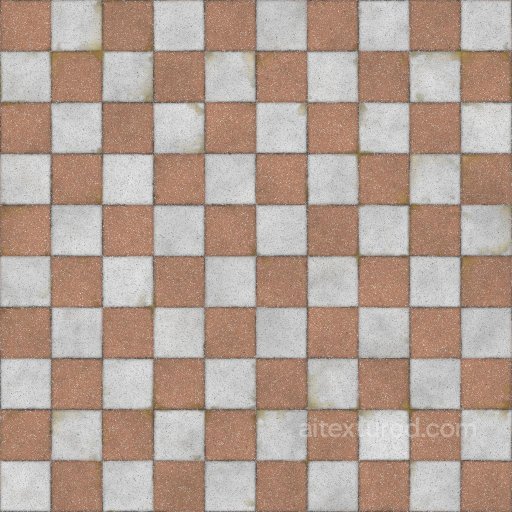 Orange and White Checker Tile Texture | Free PBR seamless Tile PBR texture