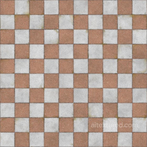 Orange and White Checker Tile Texture | Free PBR Tile texture preview