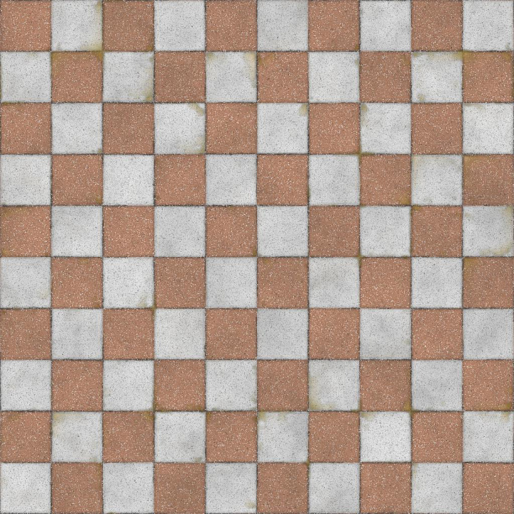 Orange and White Checker Tile seamless PBR texture preview