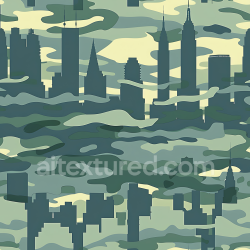 seamless Seamless 3D Urban Skyline Camouflage PBR Texture with Cityscape Silhouettes and Organic Camo Shapes texture 8k free download PBR