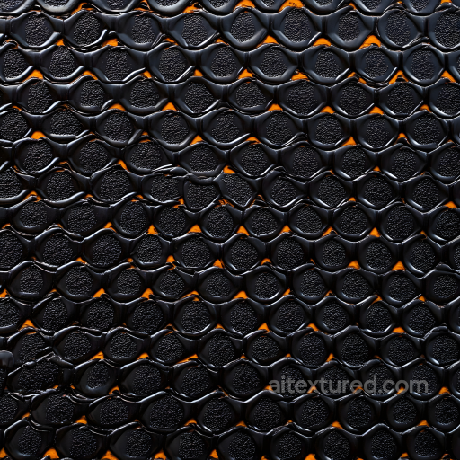 Of Black Reptilian Skin With Detailed Scales And Orange Highlights seamless Skin PBR texture