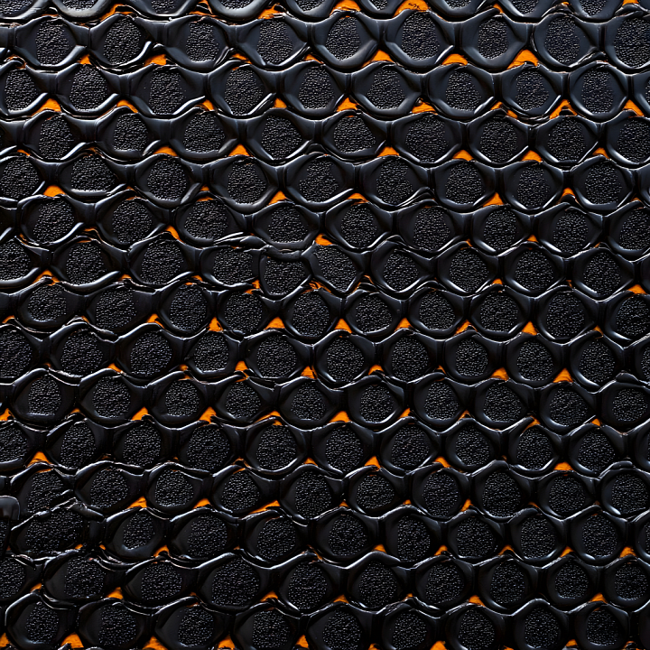 Of Black Reptilian Skin With Detailed Scales And Orange Highlights seamless PBR texture preview