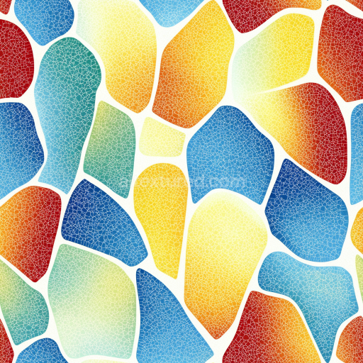 Seamless 3D Mosaic PBR Texture with Colorful Cracked Glass Effect on Irregular Tiles texture preview