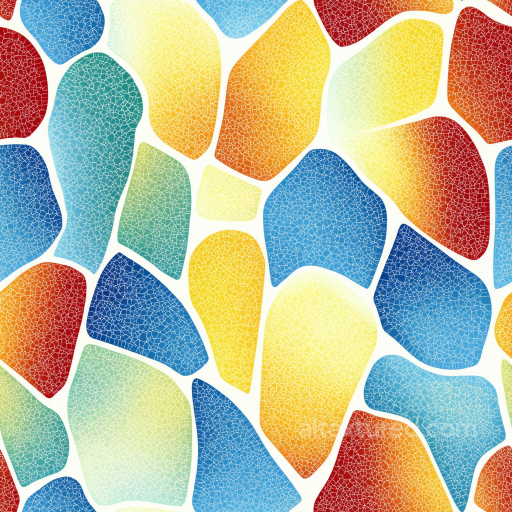 Mosaic PBR Texture with Colorful Cracked Glass Effect on Irregular Tiles seamless Mosaic PBR texture