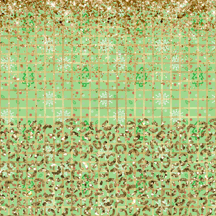Mosaic Tile With Light Green And Gold Festive Pattern seamless PBR texture preview