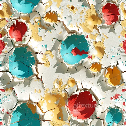 Cracked & Holed Multicolor Plaster PBR Texture with Layered Paint seamless Cracked & Holes PBR texture