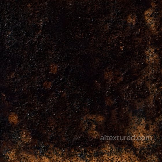 Rusted and Cracked Metal PBR Texture with Dark Brown Patina and Corrosion Rust texture preview