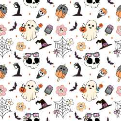 Pattern Bundle - Seamless Halloween 3D Pattern PBR Texture Featuring Whimsical Spooky Motifs in Pastel Col… texture preview