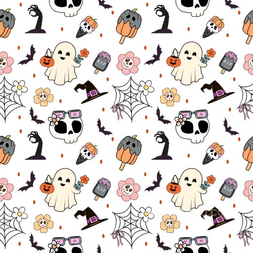 Seamless Halloween 3D Pattern PBR Texture Featuring Whimsical Spooky Motifs in Pastel Col… seamless Pattern Bundle PBR texture
