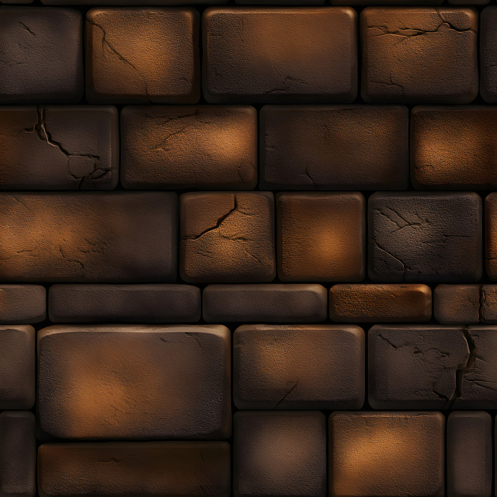 Cracked Brown Brick Wall with Realistic Depth and Weathering seamless PBR texture preview