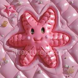 seamless Seamless 3D Inflated Pink Starfish PBR Texture with Playful Vinyl Surface texture 8k free download PBR