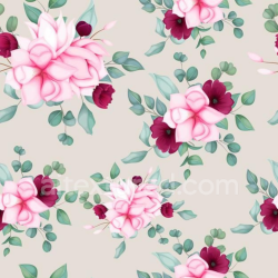 seamless Seamless 3D PBR Texture of Pink and Burgundy Floral Pattern on Soft Fabric texture 8k free download PBR