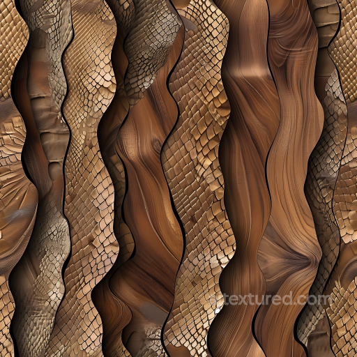 Exotic Wood Seamless Texture with Distinctive Scaly Grain Pattern seamless Wood PBR texture