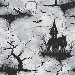 seamless Seamless 3D Cracked Concrete PBR Texture with Halloween Gothic Motifs texture 8k free download PBR