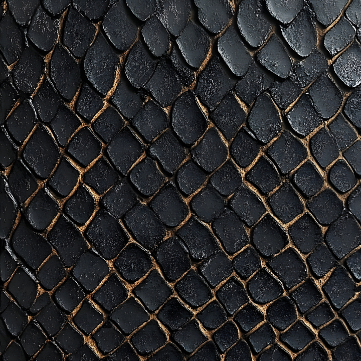 Dark Reptilian Skin with Detailed Scales and Rough Surface seamless PBR texture preview