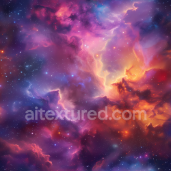 seamless Seamless 3D Space PBR Texture Featuring Vibrant Nebula Clouds and Starfield texture 8k free download PBR