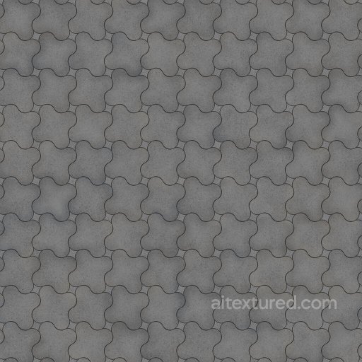 Fidget Shaped gray Pavement Tiles | Free PBR seamless Tile PBR texture