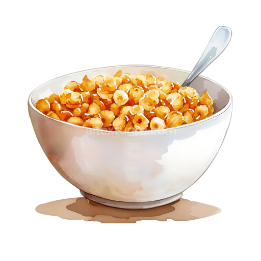 Sorghum Cereal Breakfast Bowl Illustration with Spoon