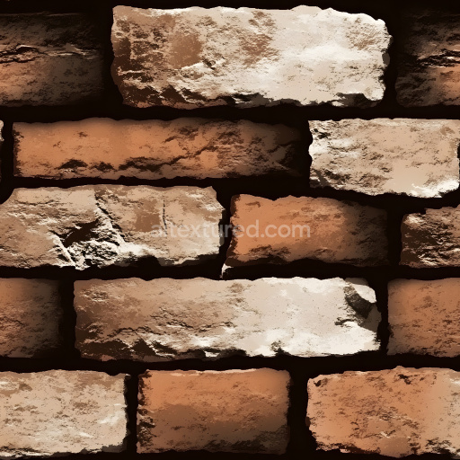 Seamless 3D Cracked Brick Wall PBR Texture with Rough Chipped Surfaces