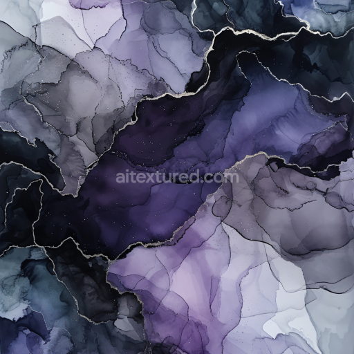 Preview — Seamless 3D Alcohol Ink PBR Texture with Deep Purple and Black Fluid Swirls