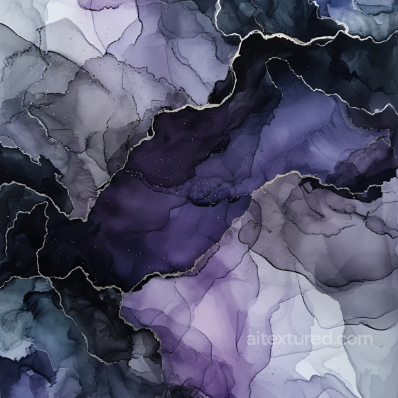 Alcohol Ink PBR Texture with Deep Purple and Black Fluid Swirls Alcohol ink texture preview