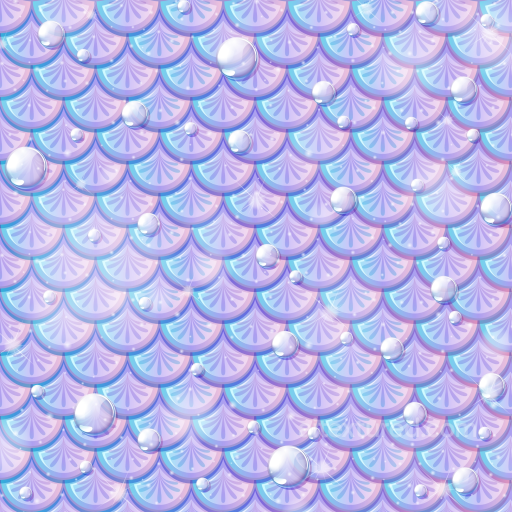 Mermaid Scale Texture with Iridescent Pastel Pattern and Glossy Droplets seamless Mermaid Scale  PBR texture