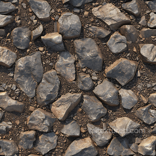 Stone PBR Texture Featuring Large Weathered Rocky Ground with Earthy Pebbles seamless Stone PBR texture